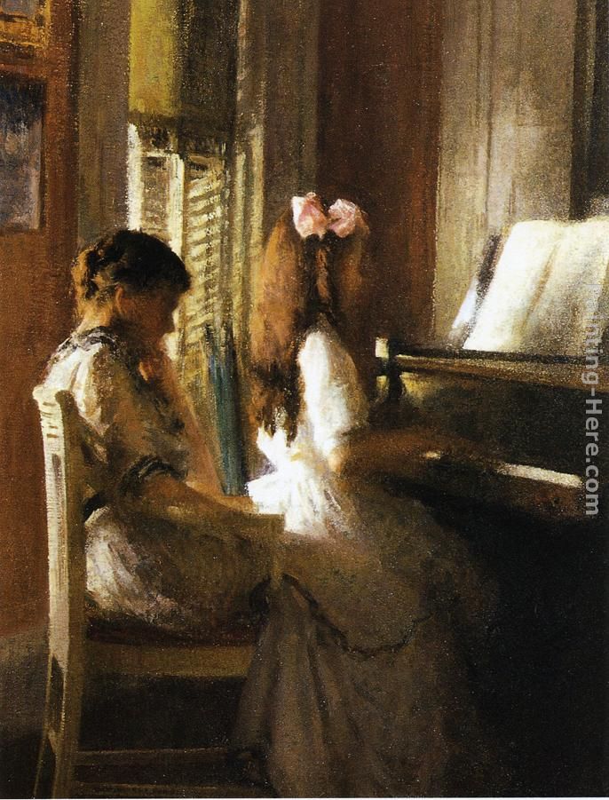 The Music Lesson painting - Joseph Rodefer de Camp The Music Lesson art painting The Music Lesson painting - Joseph Rodefer de Camp The Music Lesson art painting